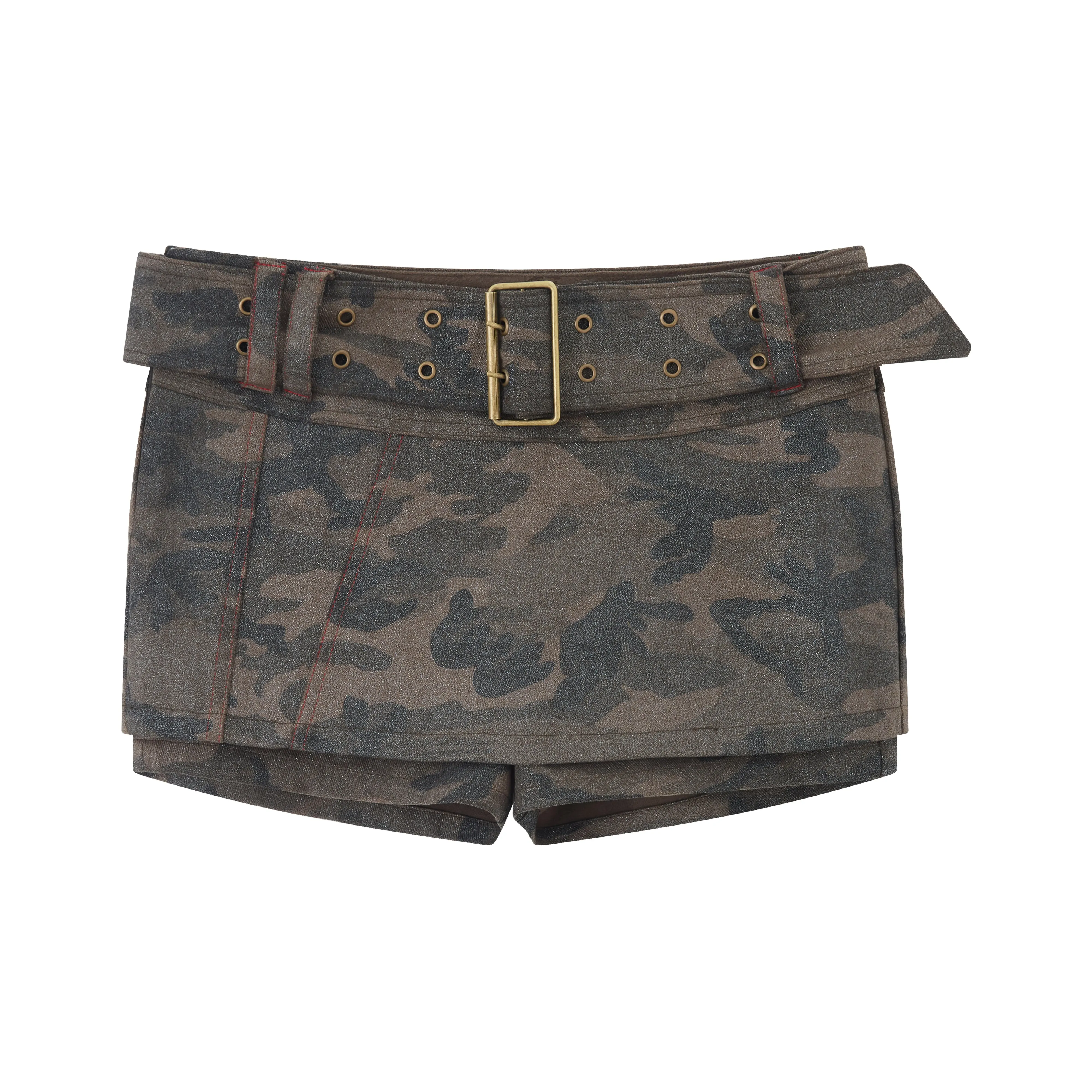 RUNTOTHEFUTURE Casual Short Skirts Women's Army Green Camouflage