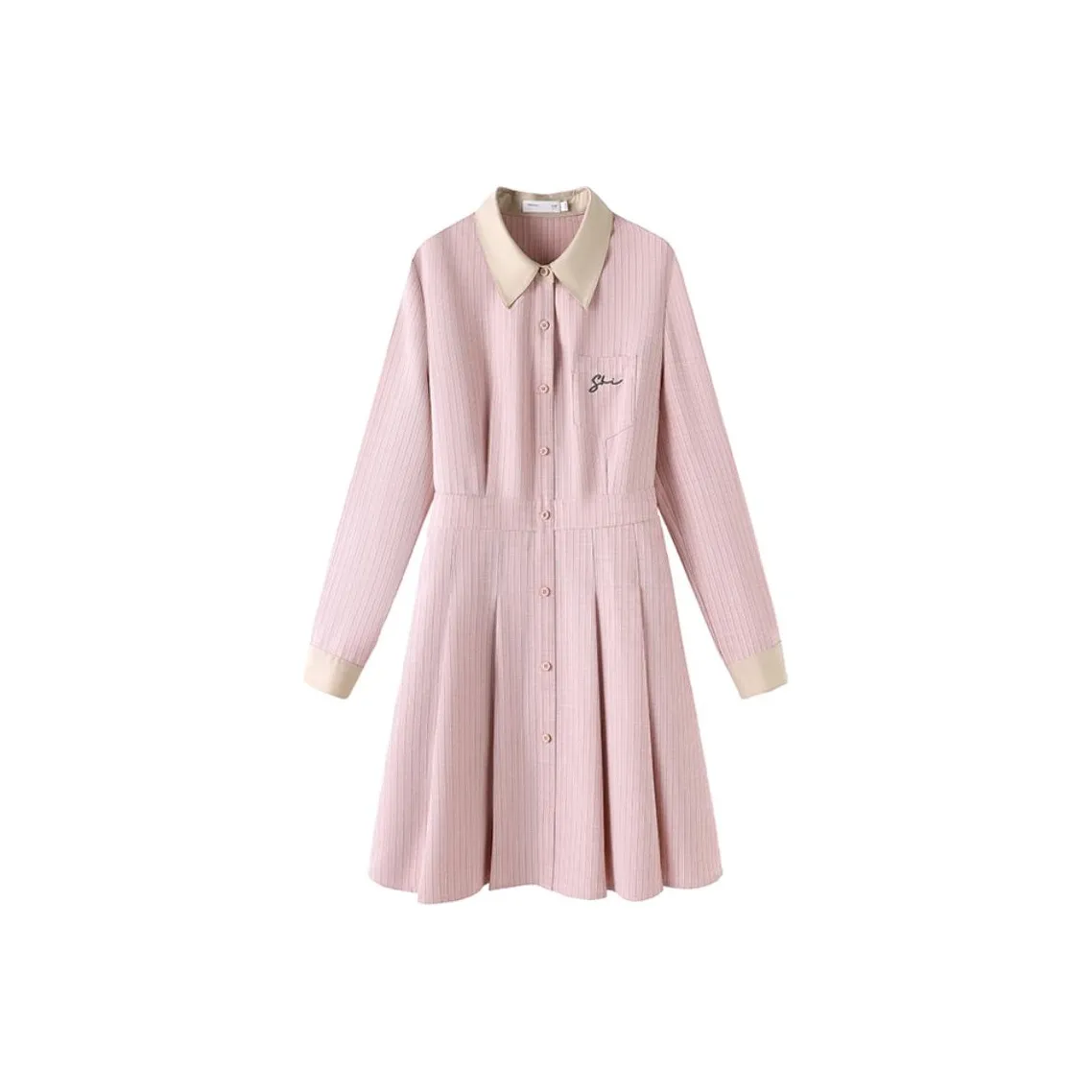 SHIRAN Длинное платье с длинными рукавами женское цвет лотосовый розовый