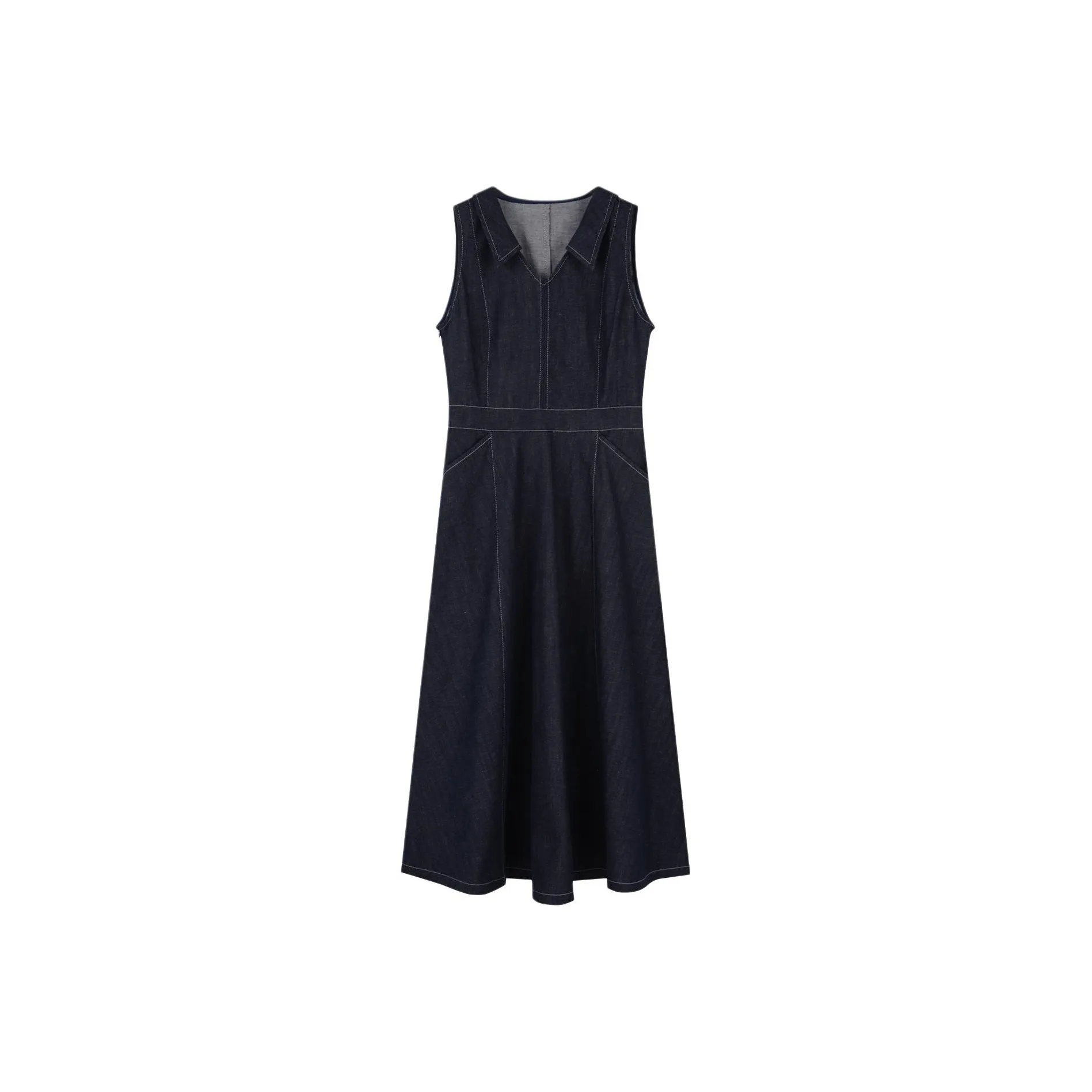 SOLIGHTER Без рукавов Платье Женское Темно-Джинсовый Синий