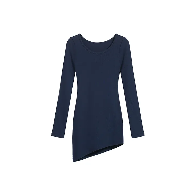 PLANE DRIFT Длинное платье с длинными рукавами женское темно-синий