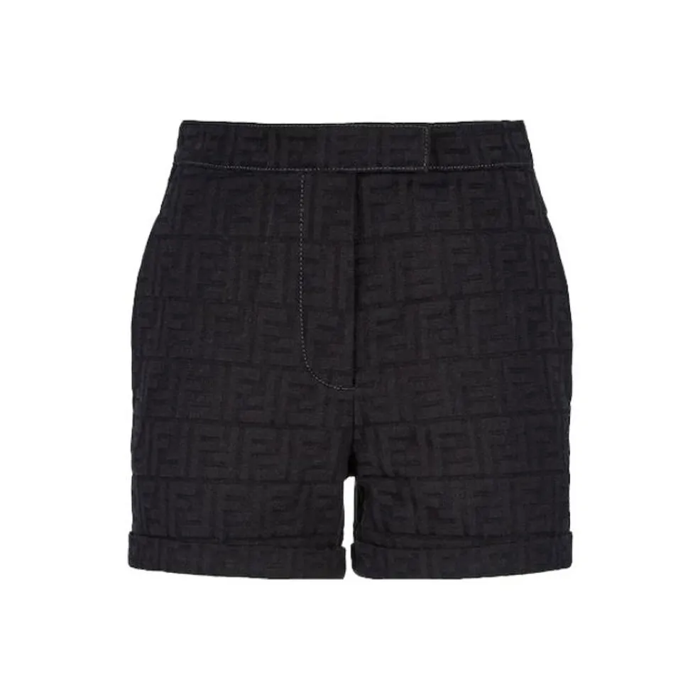 FENDI Jacquard FF motif Denim Shorts