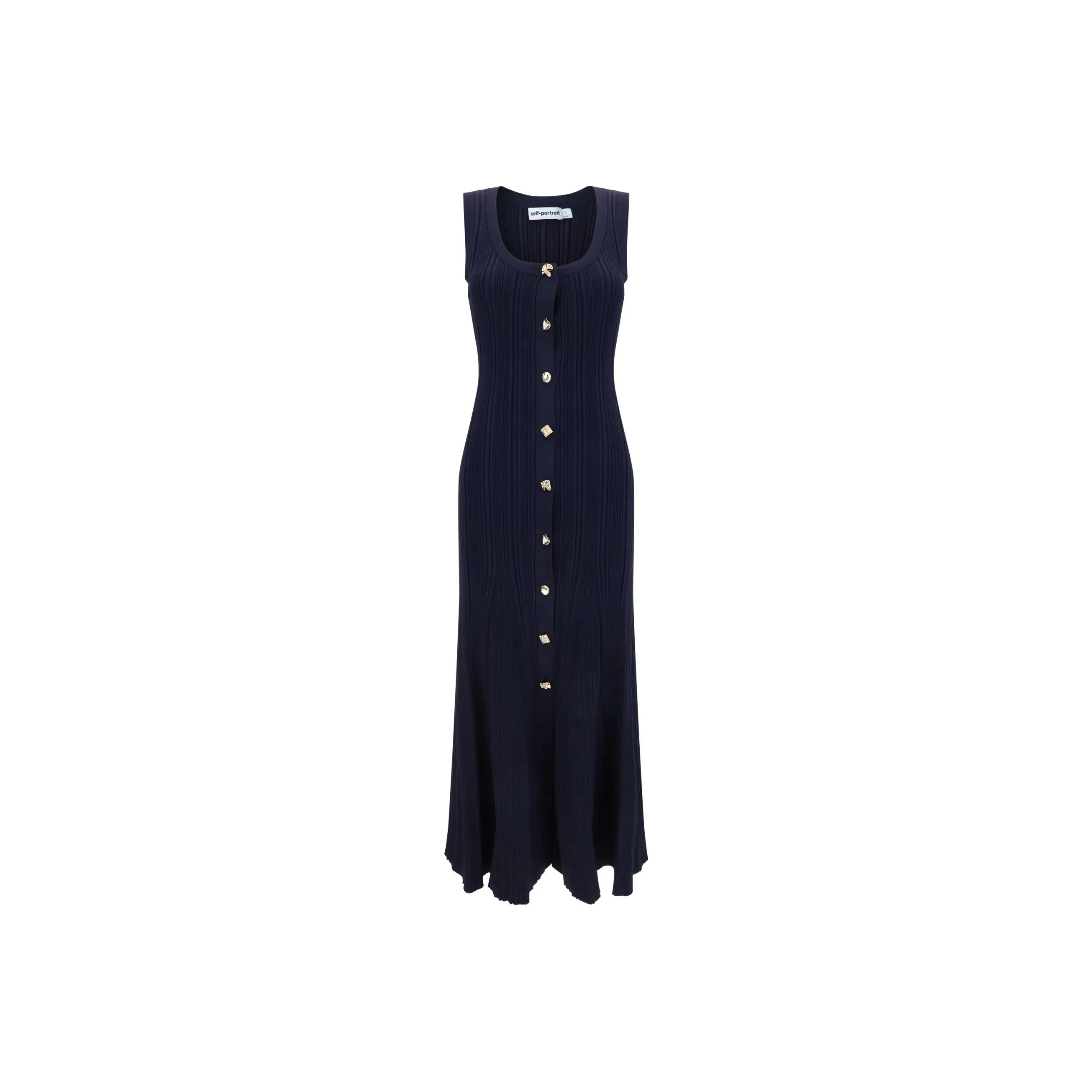 Self portrait Pleated Sleeveless Maxi Dress
