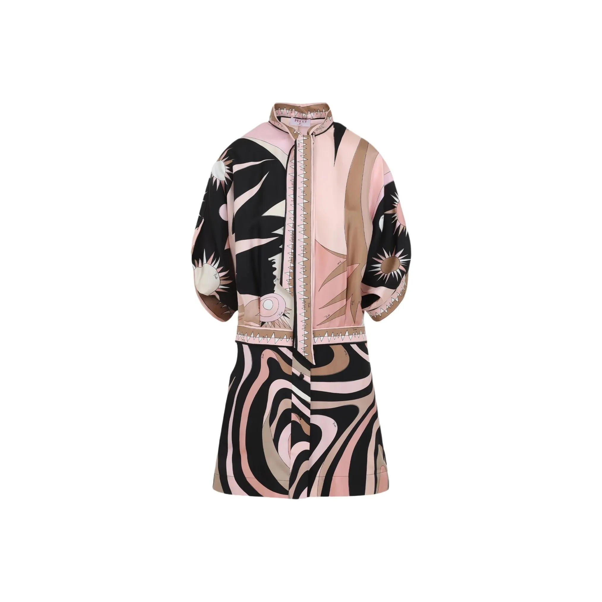 Pucci Asymmetric Sleeve Mini Dress