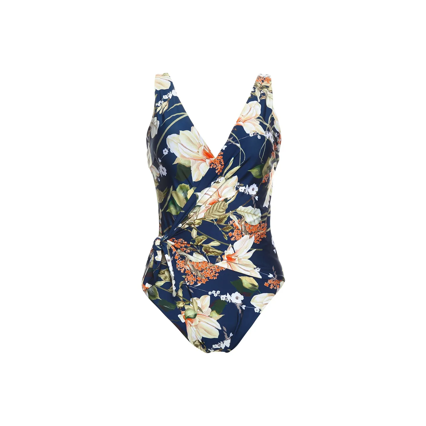 Selmark One-piece Swimsuit Women's Blue Background Print