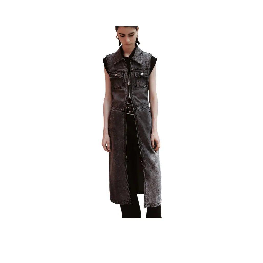 MO&CO Sleeveless Dresses Women's Denim Black