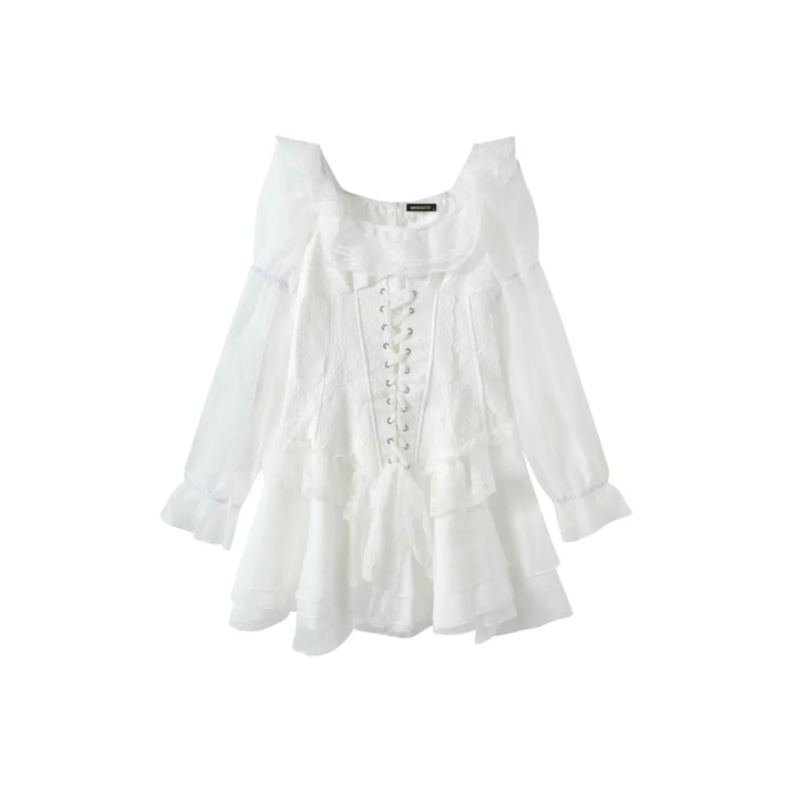 AFGGD Длинное платье с длинными рукавами женское белое