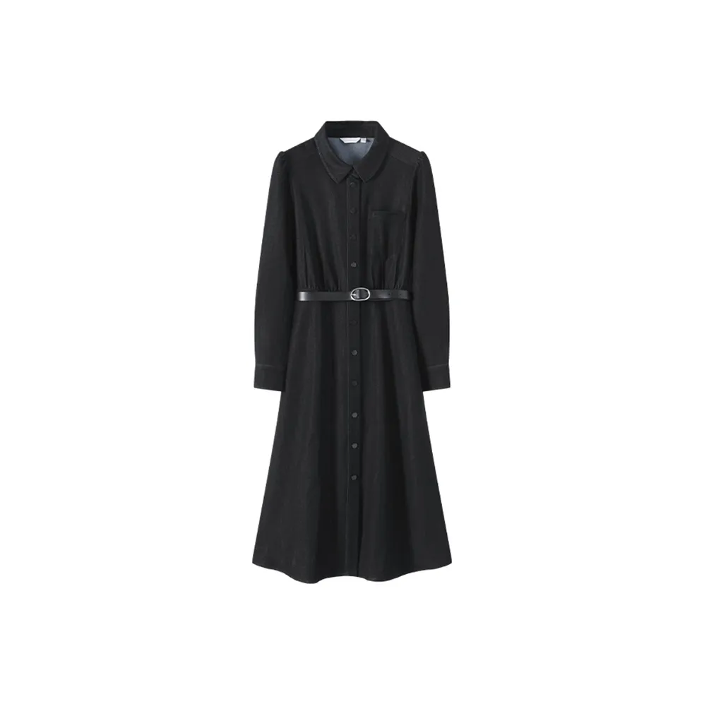 NAVIGARE Long Sleeved Dress Women's Night Black
