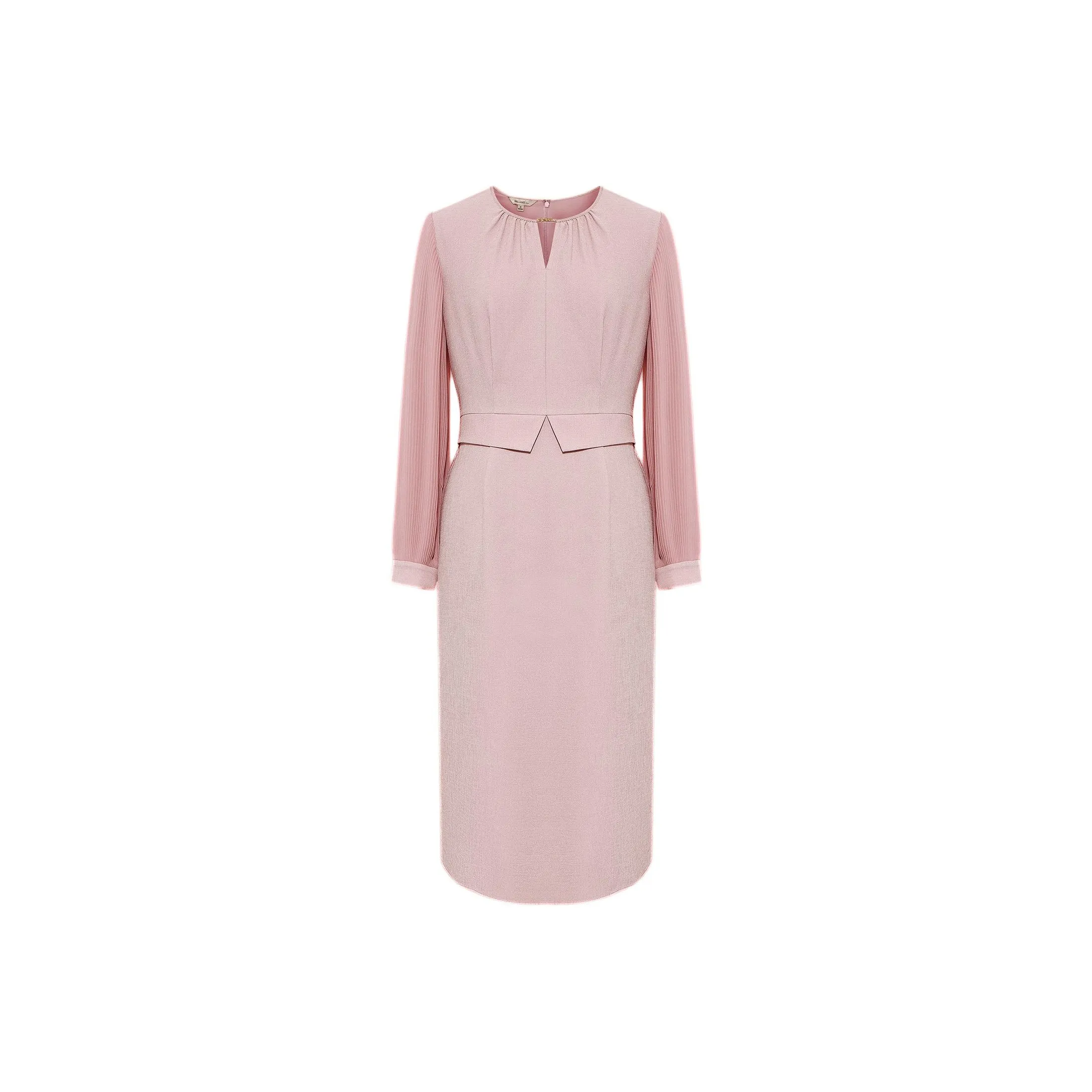 BBLLUUEE Длинный рукав Платье Женское Розовый