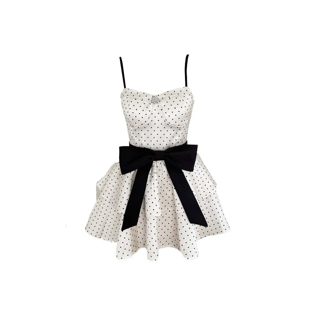 PAVLISOVA Slip Платье Женское Белое Гороховое Платье с Вкладышами