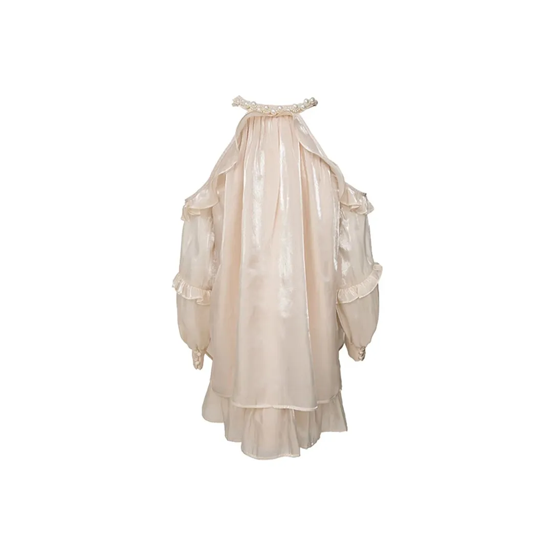 AFGGD Long Sleeved Dresses Women's Apricot
