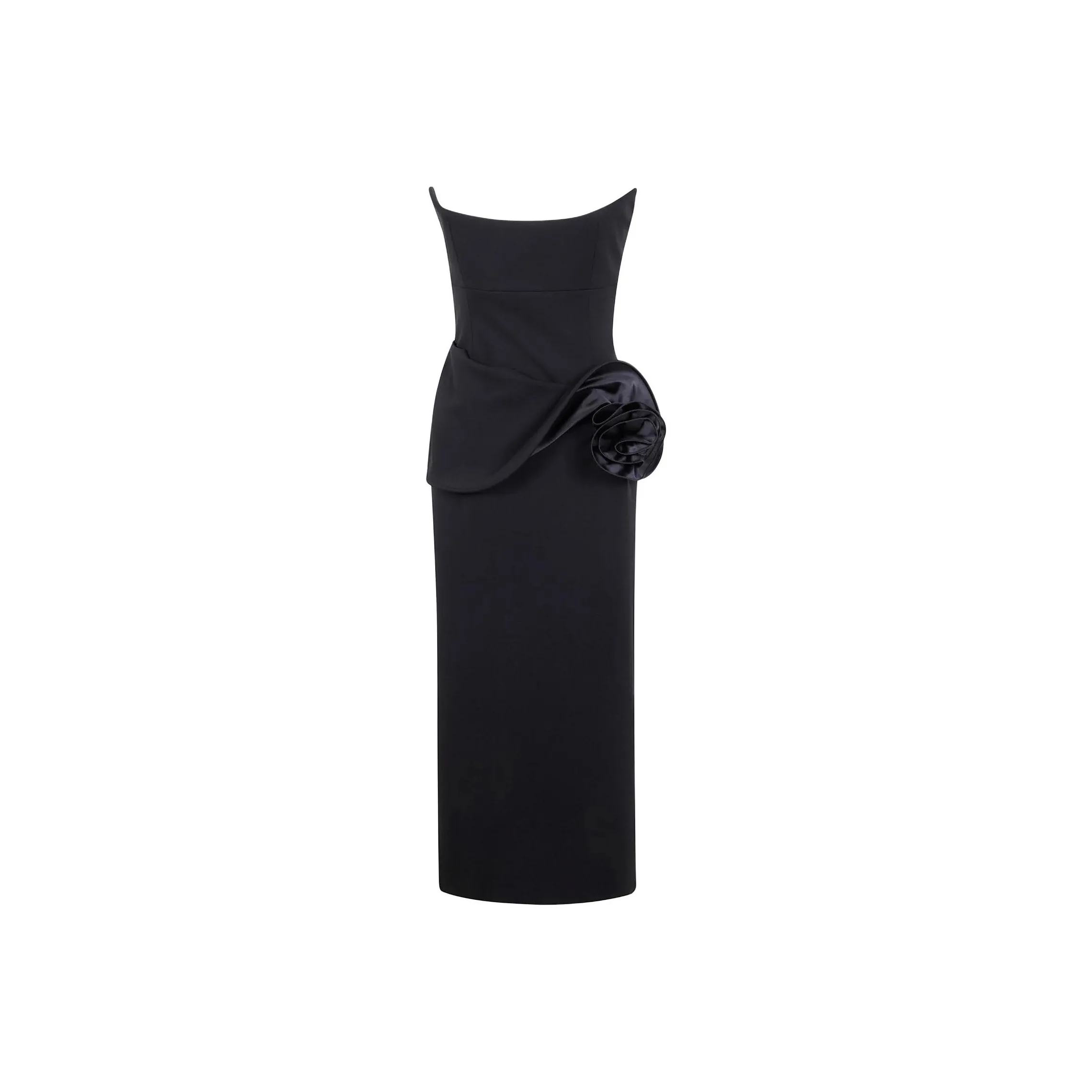Magda Butrym Floral appliqué Bustier Midi Dress