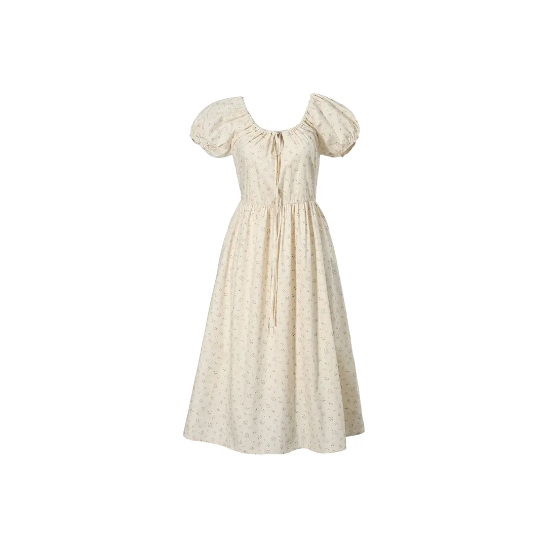 Zukizuki Short Sleeved Dress Women's Apricot