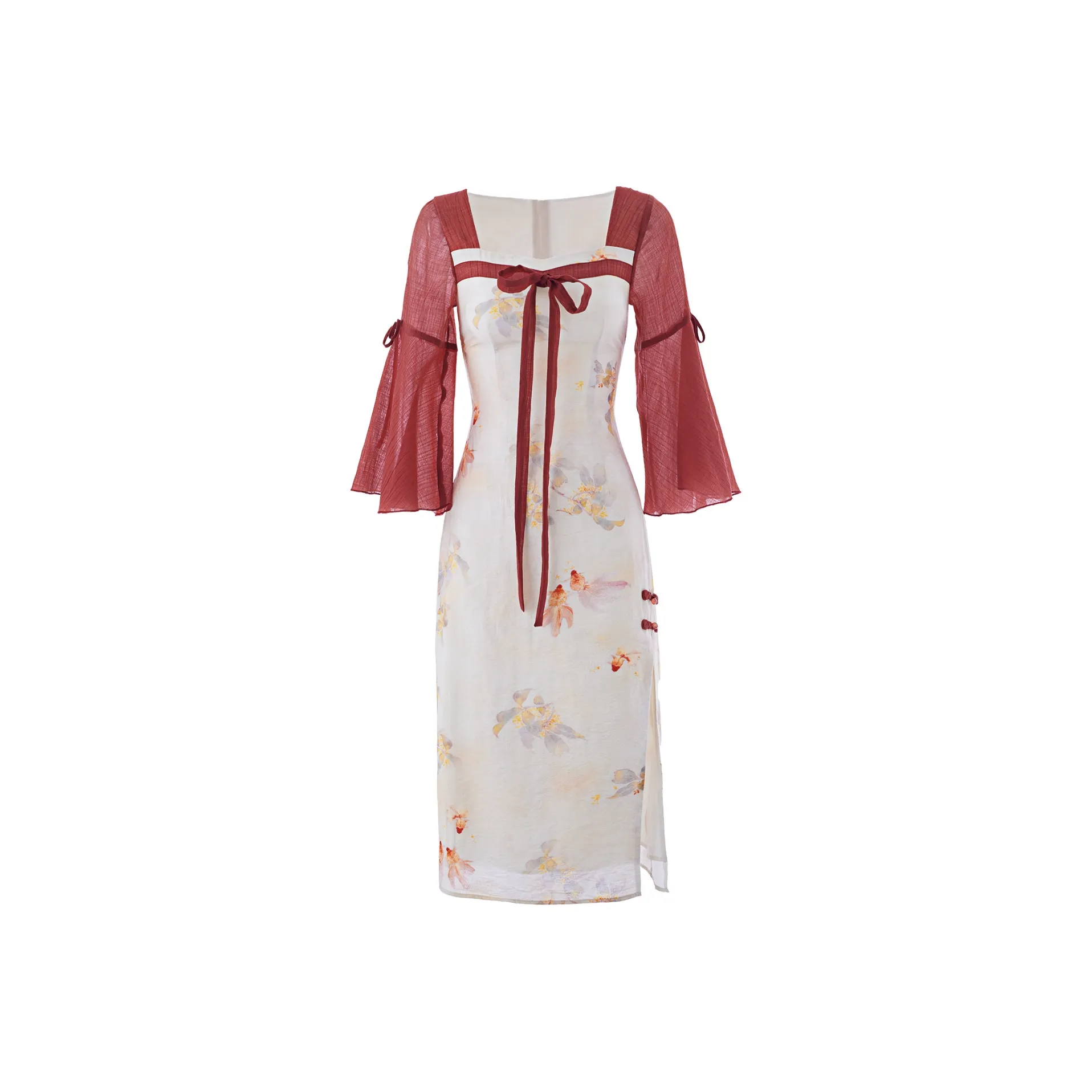 Blovelan Long Sleeved Dress Women's Rouge Red