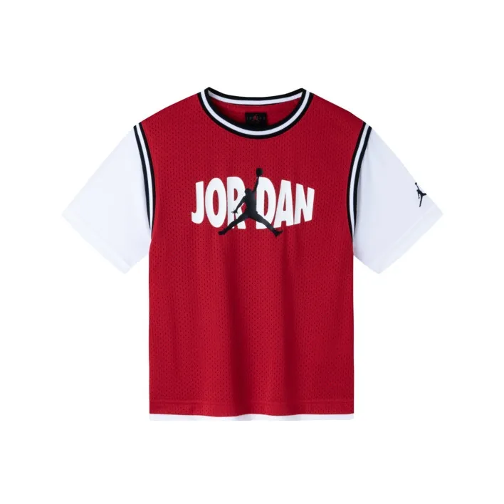 Джордан Красный Kids T-рубашки