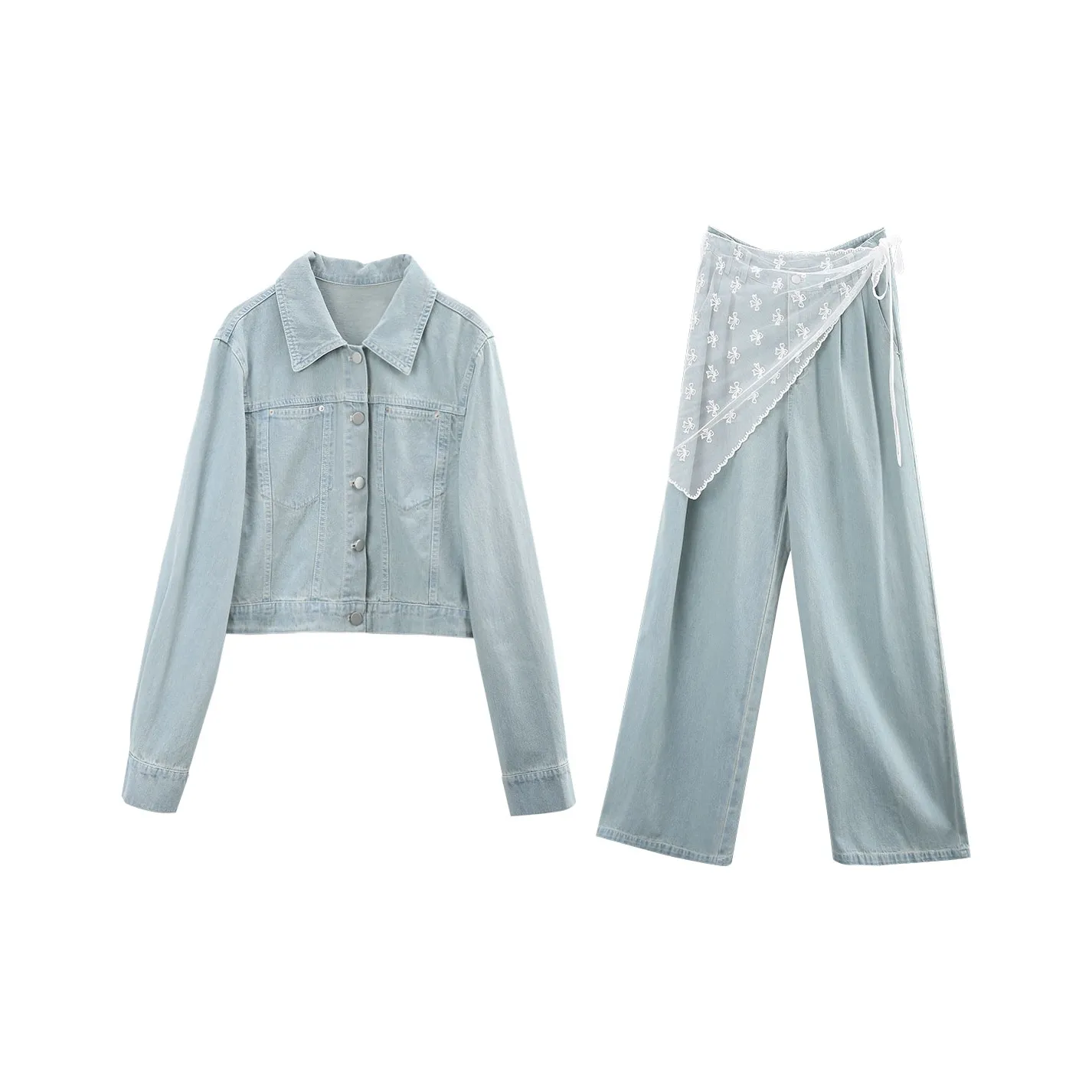 A paradise for awakening Повседневный костюм женский джинсовый светло-голубой