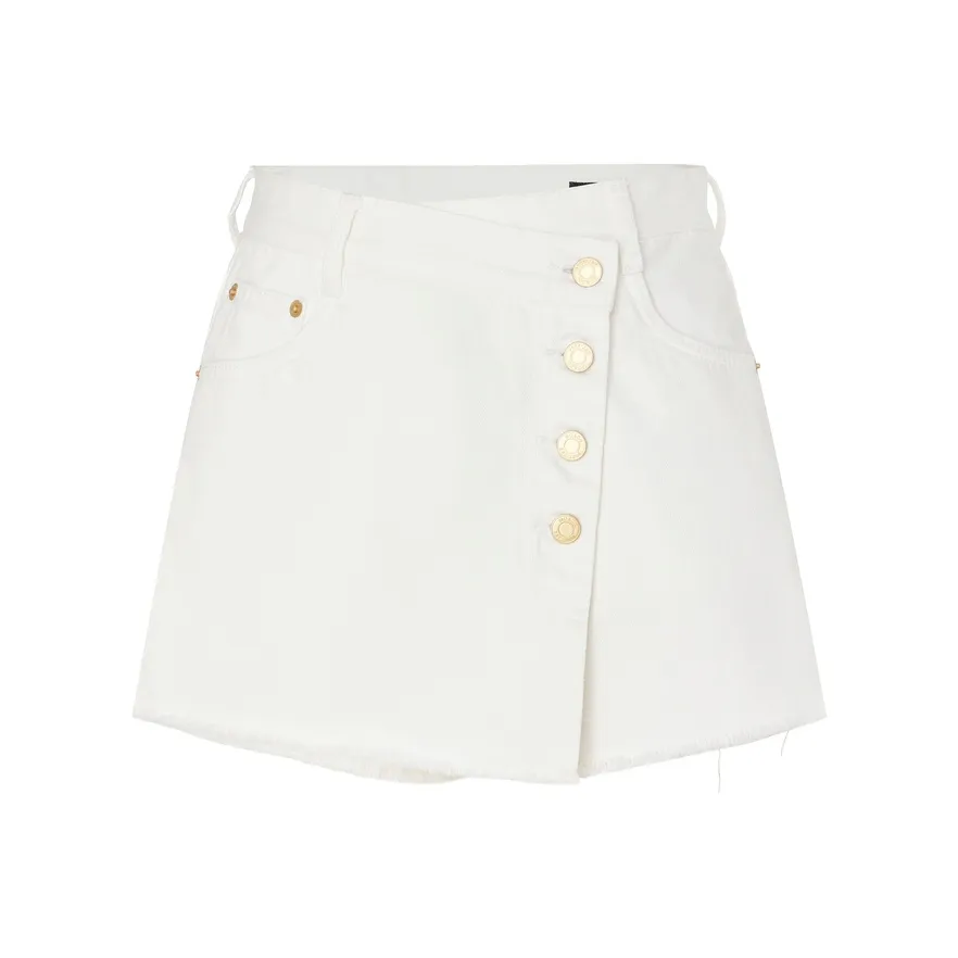 MO&CO Denim Short Skirts Women's Denim White