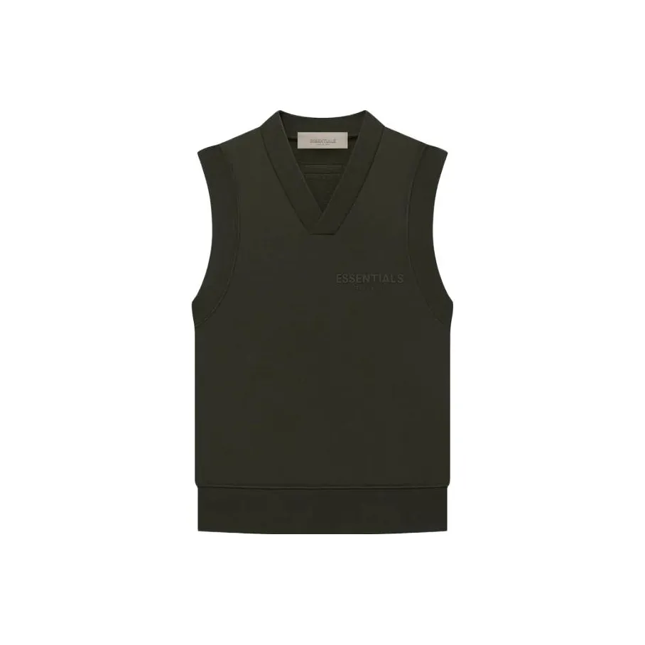 Fear Of God Essentials SS23 Women'ss Pullover V Neck Vest Off Black Sport Vests Women's Light Black