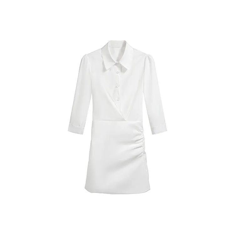 PLANE DRIFT Длинное платье с длинными рукавами женское белое