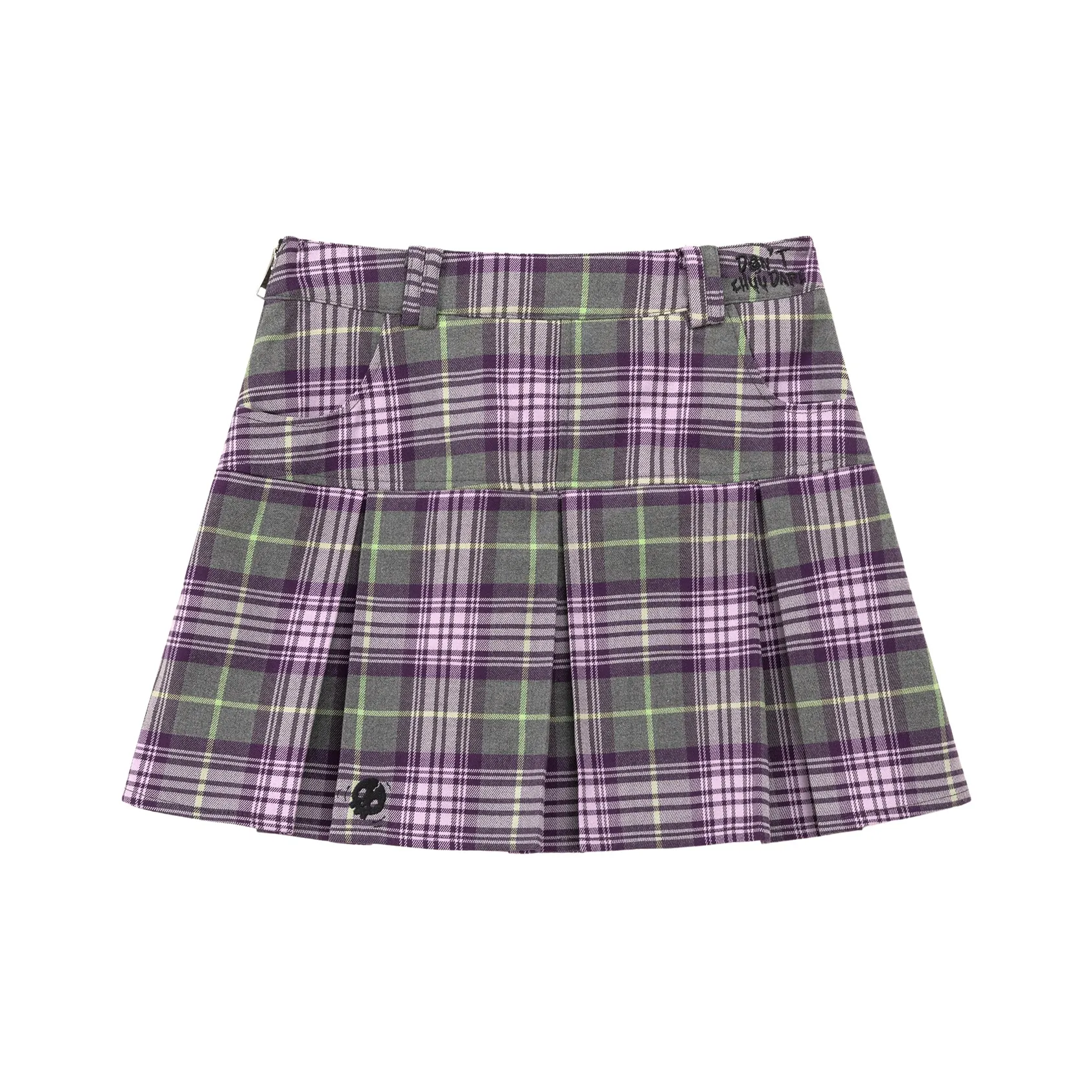 CHUU Casual Short Skirts Women's Purple Plaid