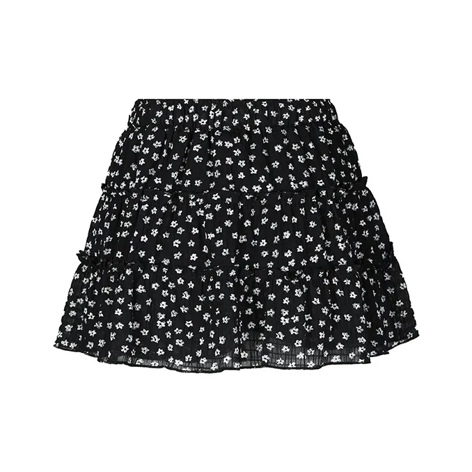Wen Shan Повседневные короткие юбки Женские Черный цветок
