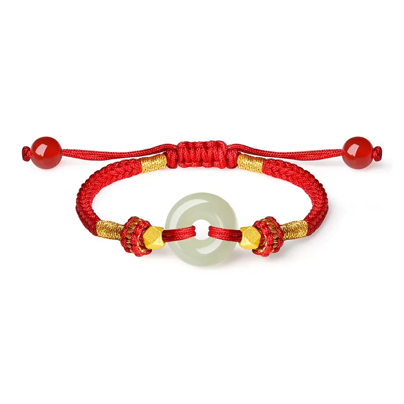 YINCHIE Bracelets Pale Greenish White Jade Kids'