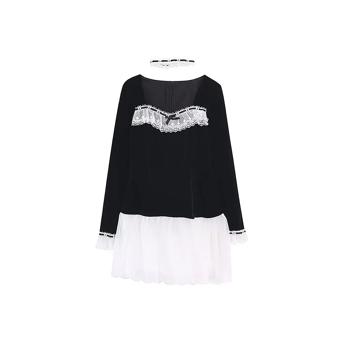 Incolore Длинное платье с длинными рукавами женское черное