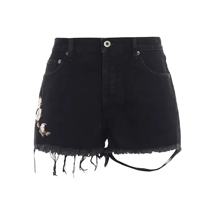 Off Белый SS21 Черный Женские джинсовые шорты