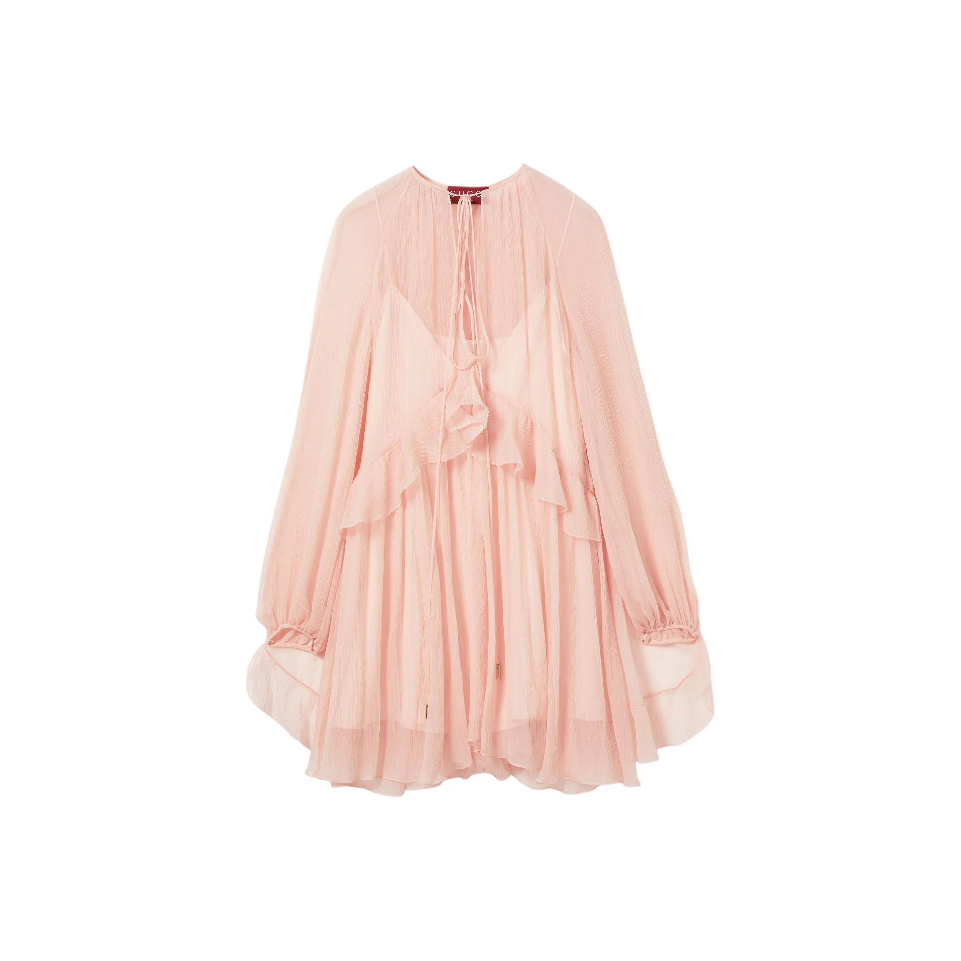 GUCCI SS25 Cruise Collection Long Sleeved Dress Women's Light Pink
