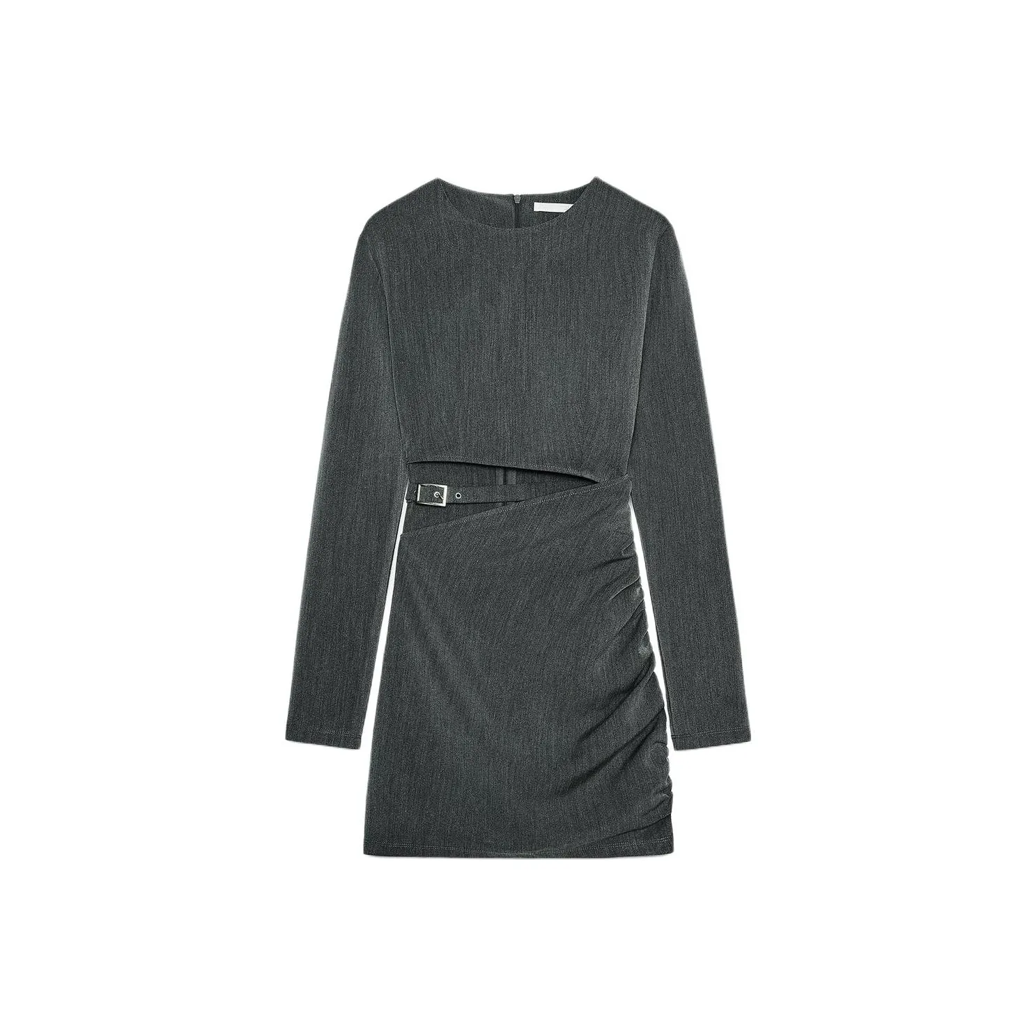 ZARA Длинное платье с длинными рукавами женское серое