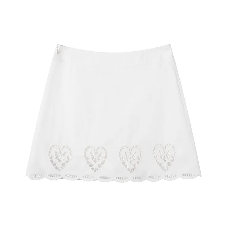 Ouyang Белая Женская Повседневная Короткая Юбка