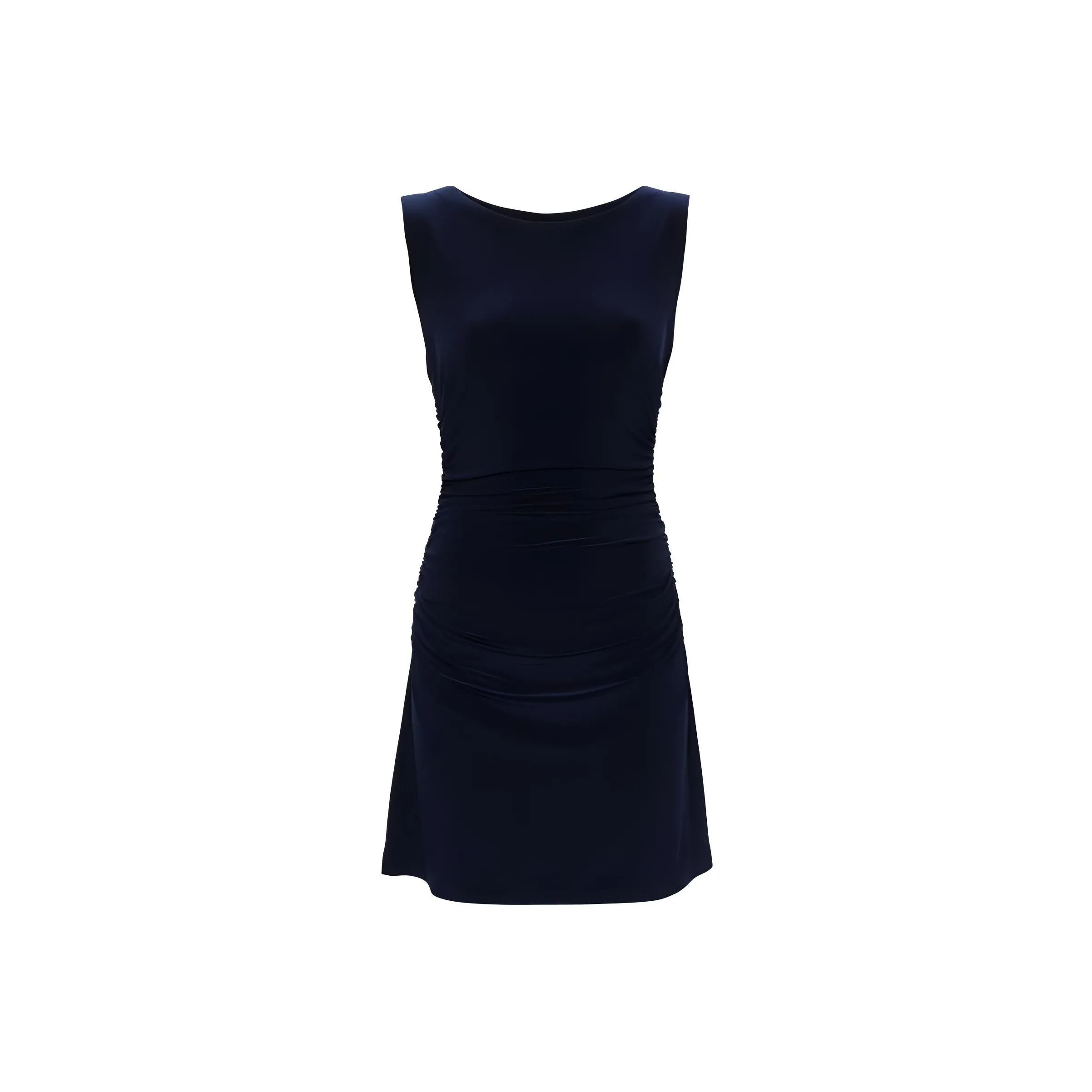 NORMA KAMALI Sleeveless Shirred Waist Mini Dress