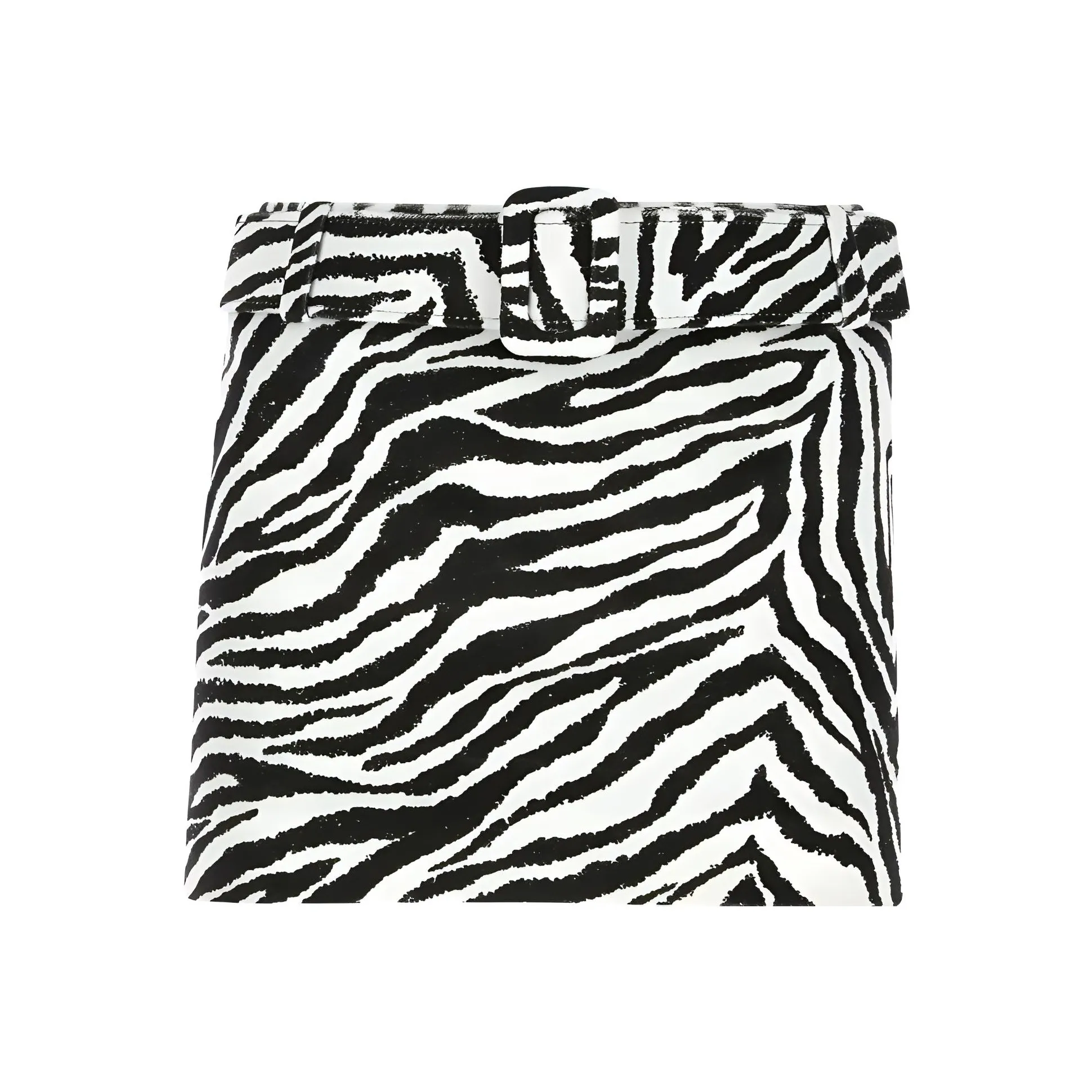 Alessandra Rich Zebra Printed Belted Mini Skirt