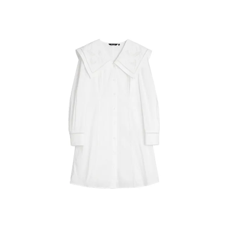 ELLE Лето Новинка Длинный Рукав Юбка Женская Белая