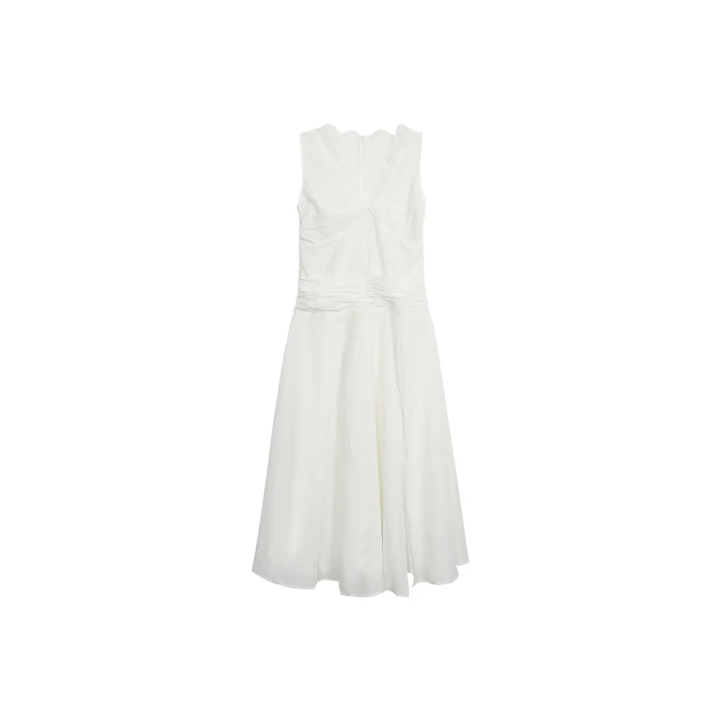 ETSE Без рукавов Платье Женское Белое
