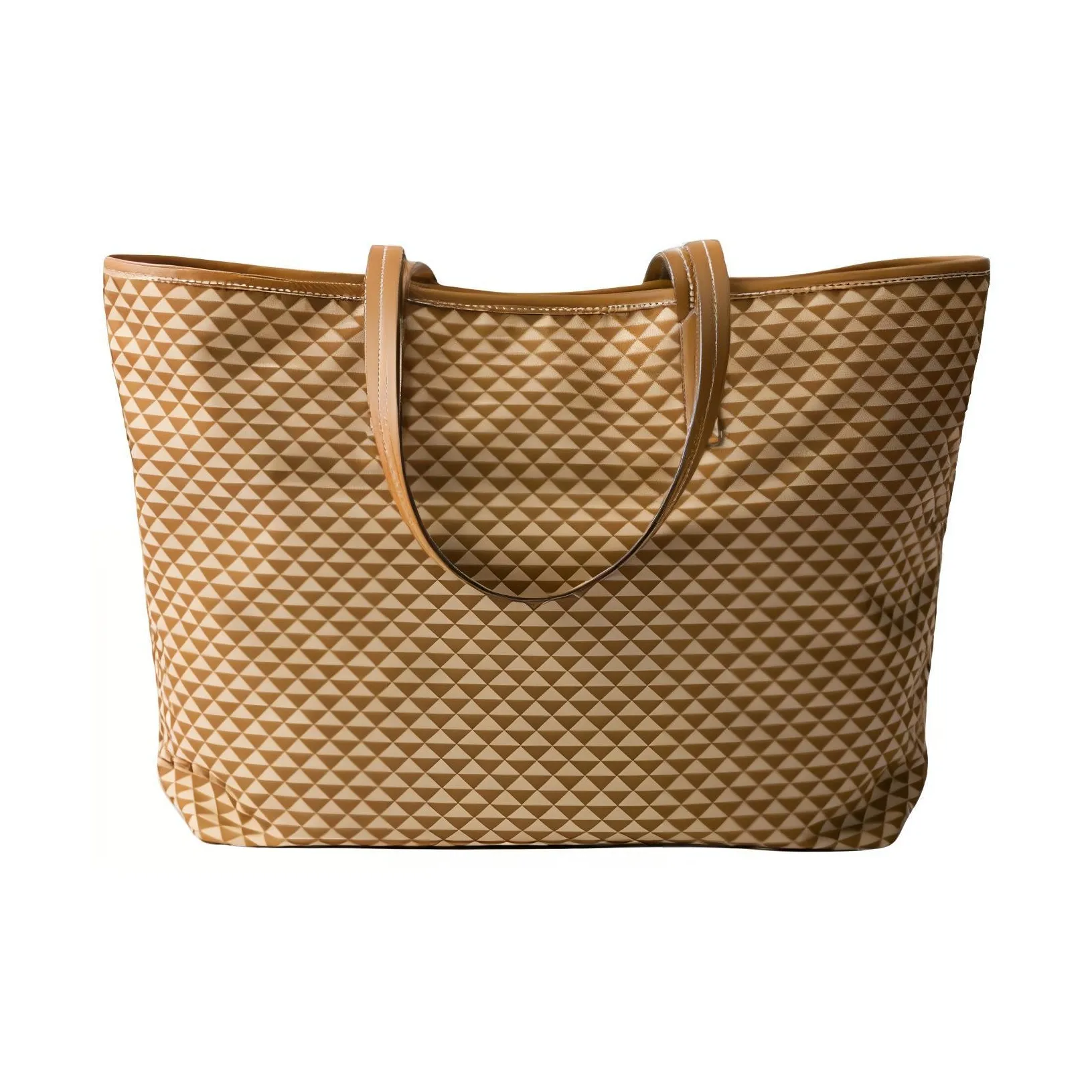PRADA Recycled Nylon Tote Bag, Shopping Bag, Shoulder Bag Women's Caramel