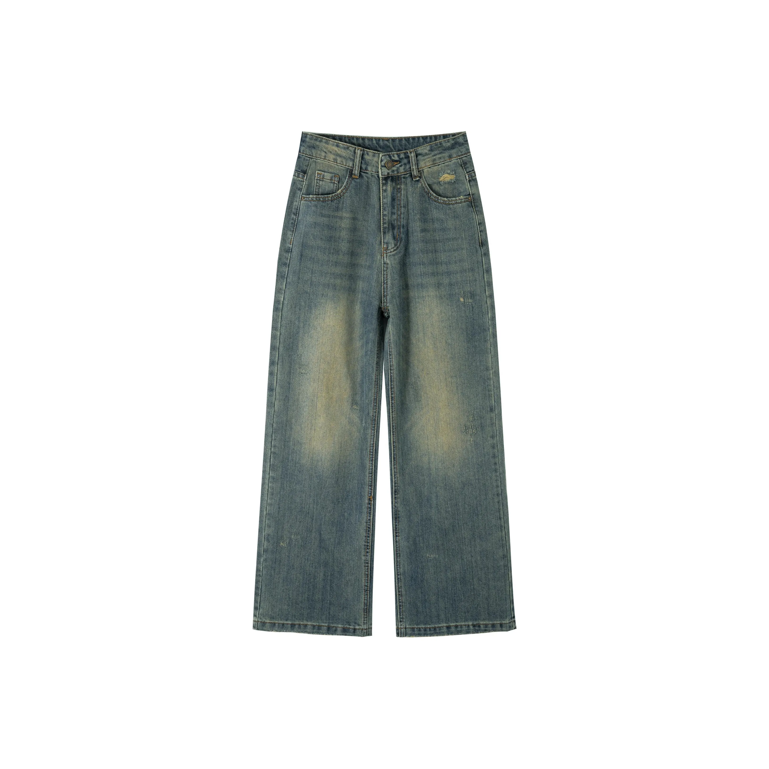 SONGS ALONG Джинсы Женские Винтаж Синий