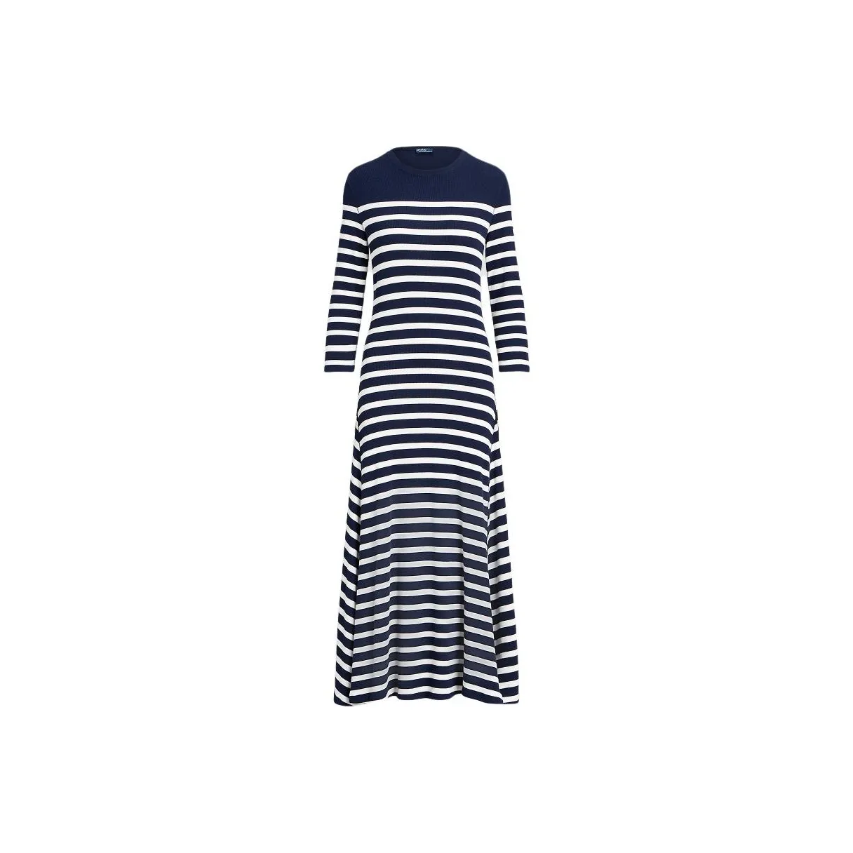 Polo Ralph Lauren SS24 Длинное платье с длинными рукавами женское темно-синий