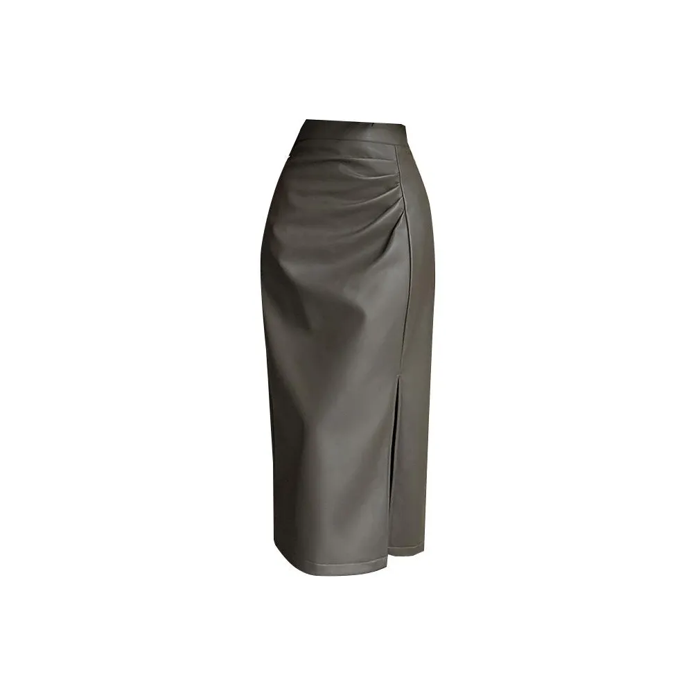 PASSCODIO Повседневный Длинный Юбка Женские Кофе