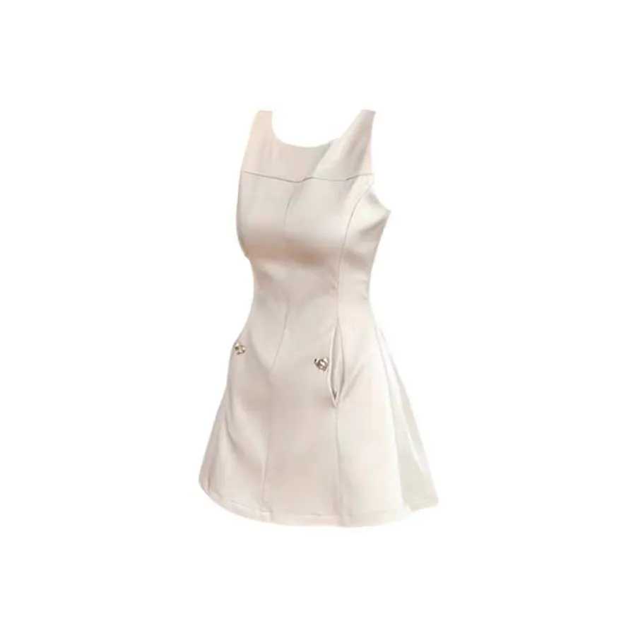 LSVE Без рукавов Платье Женское Шампанское