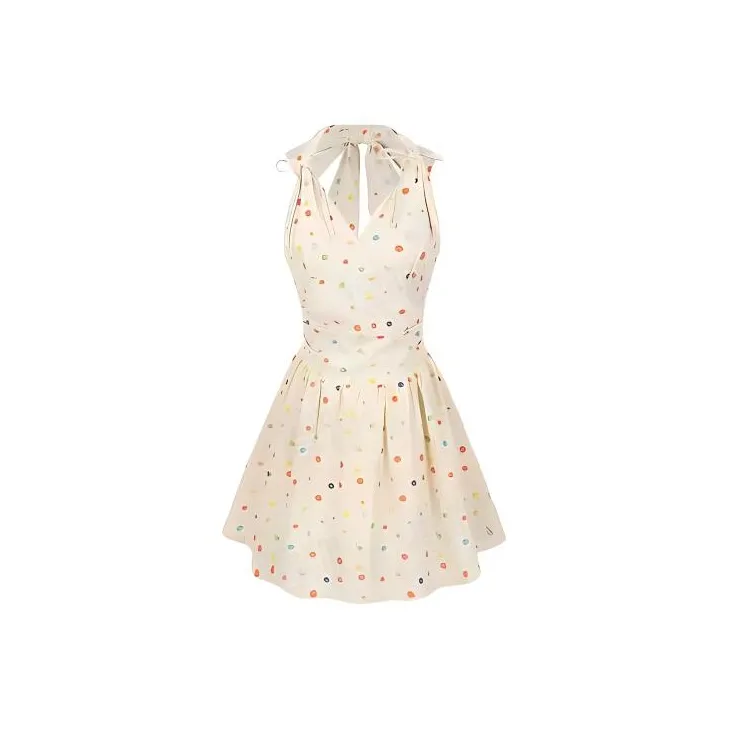 XIAOJUCHUANLI Slip Платье Женские Радужный Конфетный цвет Бобовый Гороховый узор Юбка