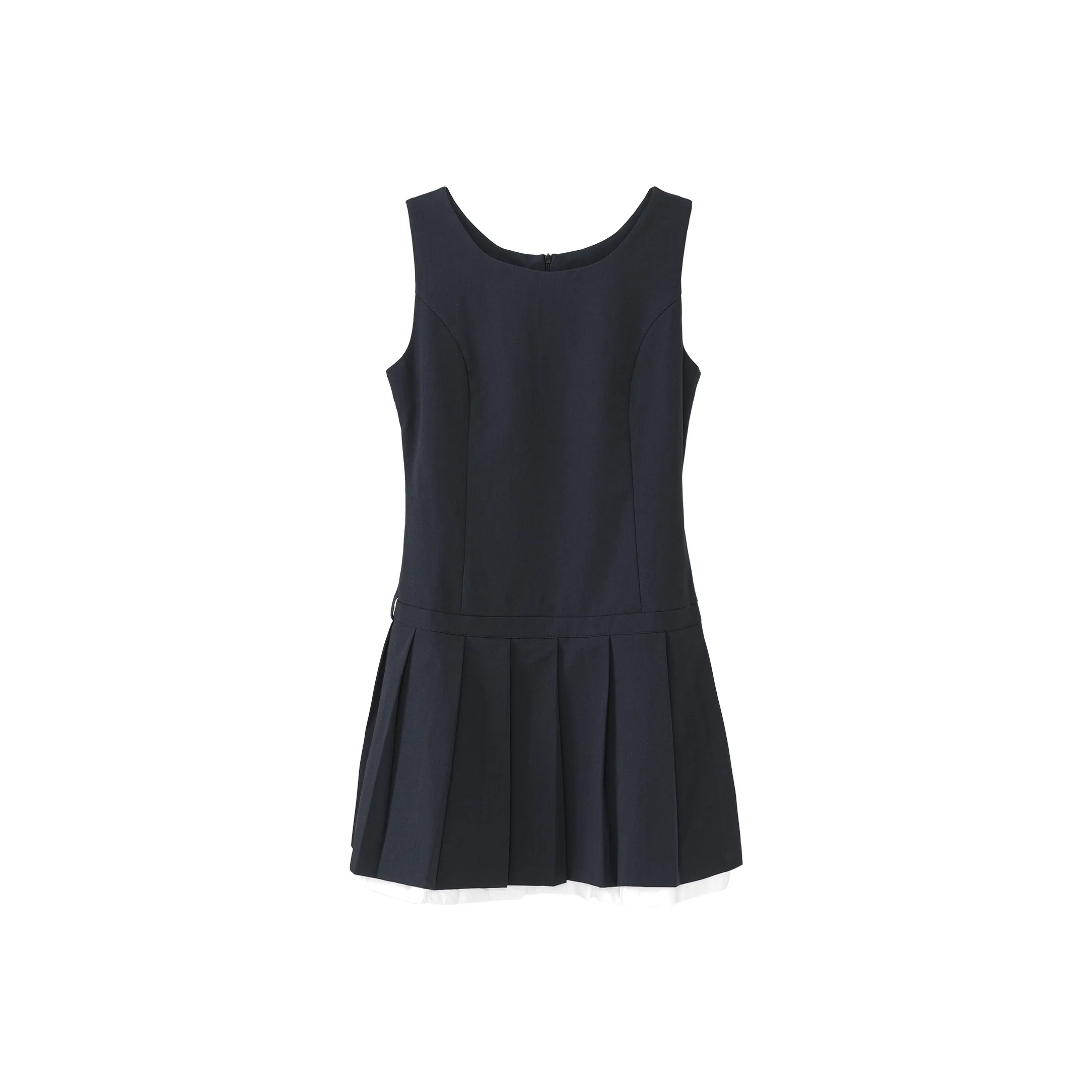 Fstudio Корейский стиль Сладкий стиль Маленький Укороченный Без рукавов Майка Платье Женское Темно-синий