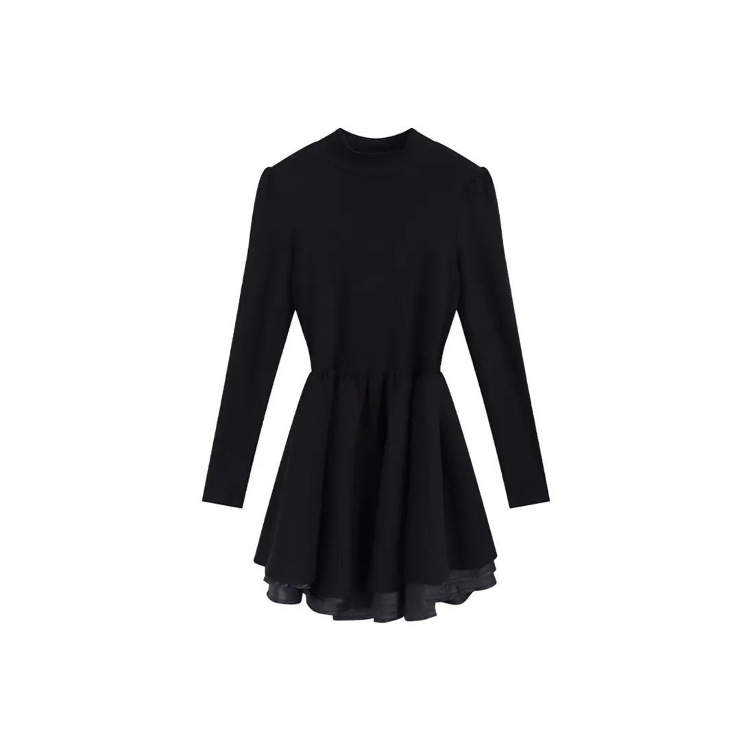 JOSR Длинное платье с длинными рукавами женское черное