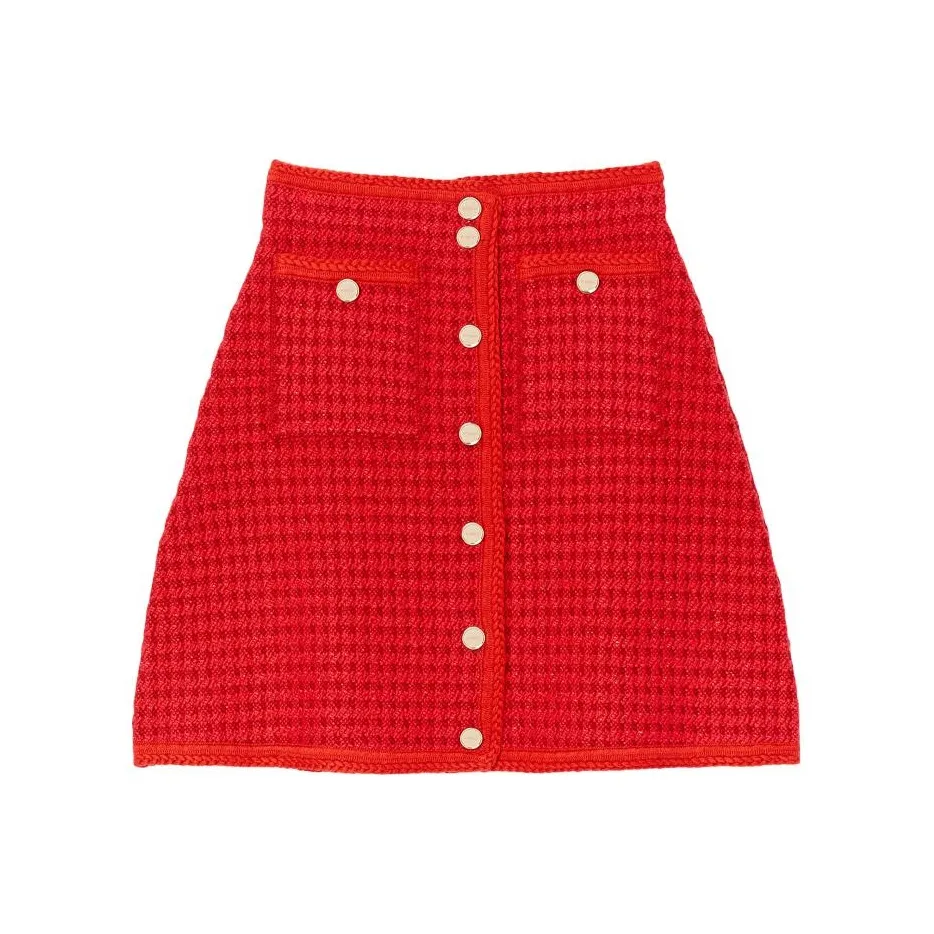 Sandro SS23 CNY Of Rabbit Casual Short Skirts Women's Red