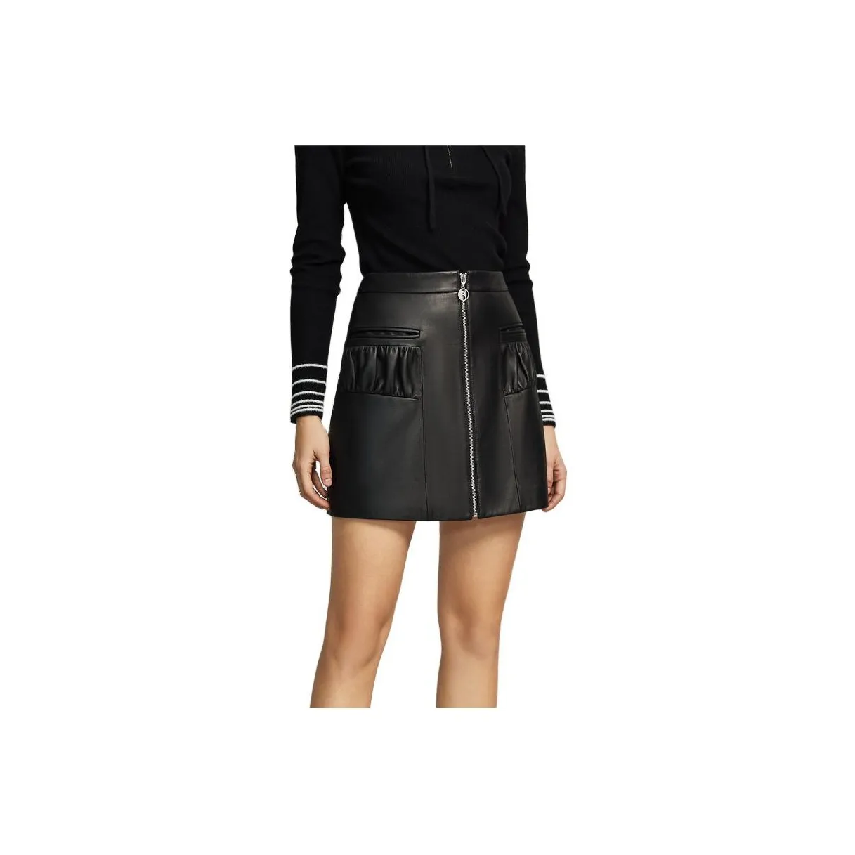 ELLE Кожаные короткие юбки женские