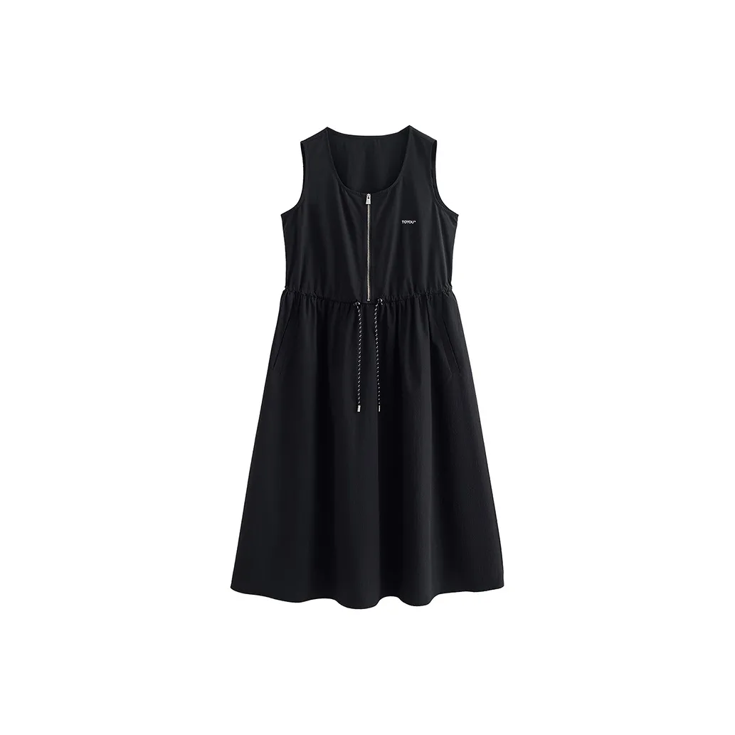 Initial Language Без рукавов Платье Женское Черное