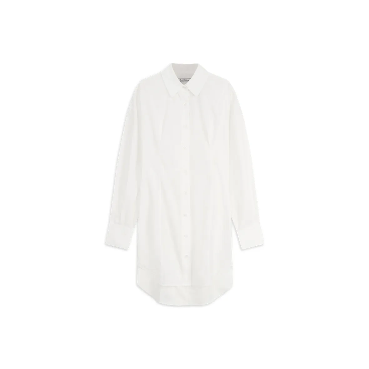 Calvin Klein Длинное платье с длинными рукавами женское цвет сливочный модель YAF