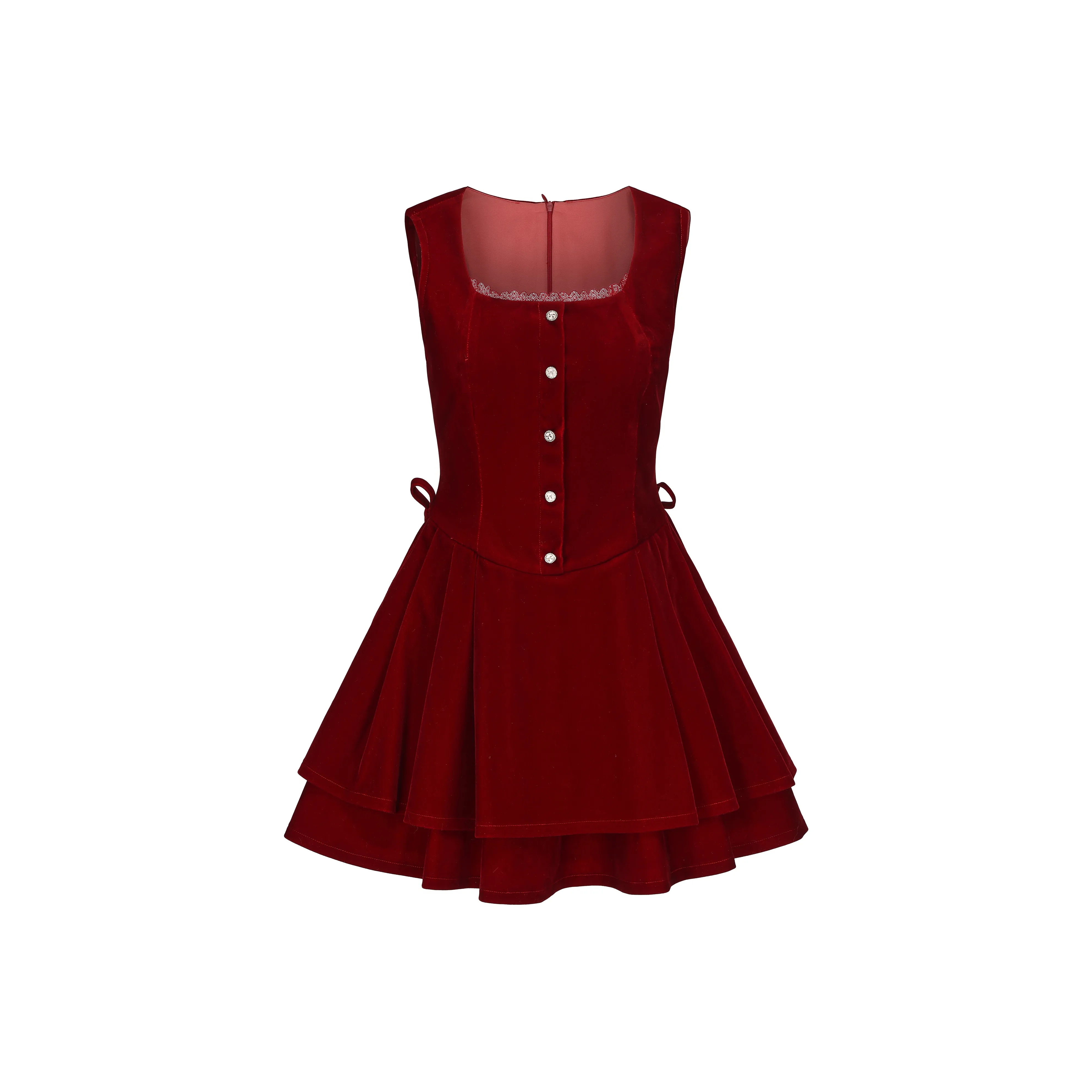 CHIWAWAMEME Sleeveless Dress Women's Red