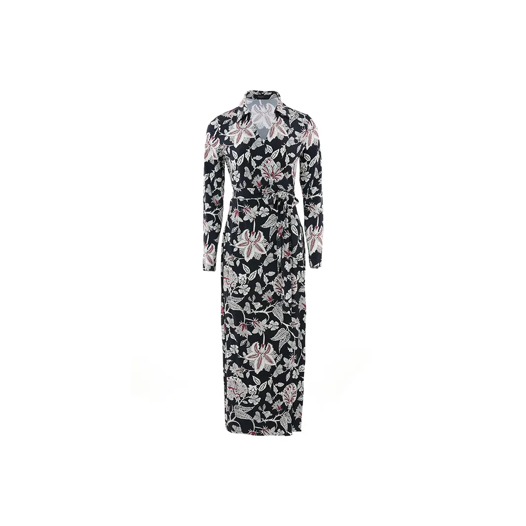 BESIONIA SS25 Long-Sleeved Dresses Women's Black And White Pattern