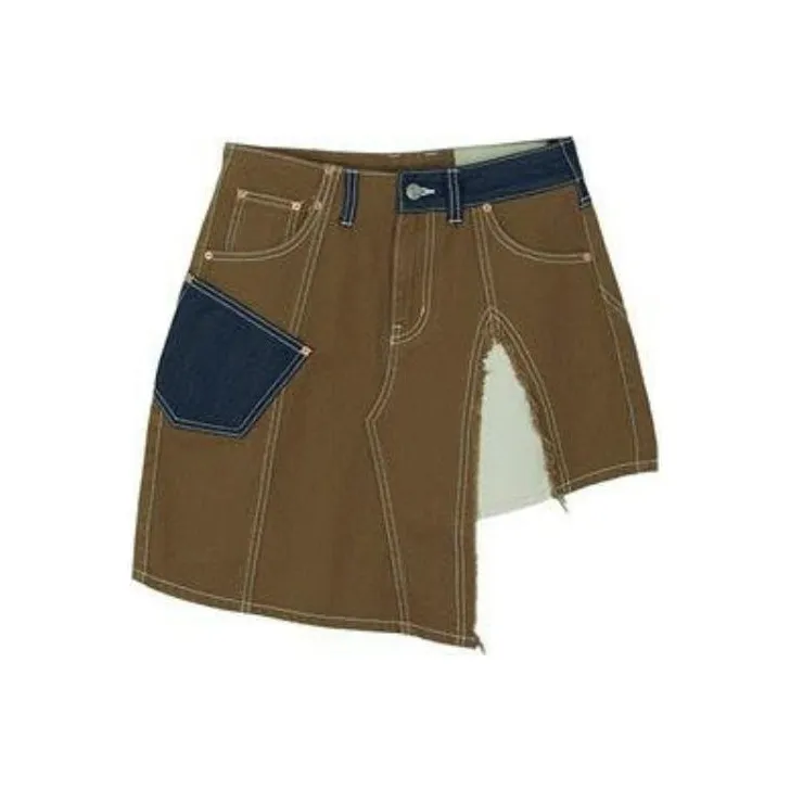 ANDERSSON BELL Коричневая женская джинсовая короткая юбка