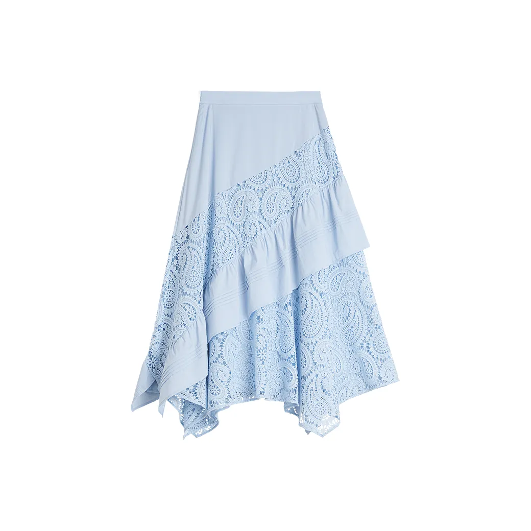 ELLE Повседневный Длинный Юбка Женская Синяя